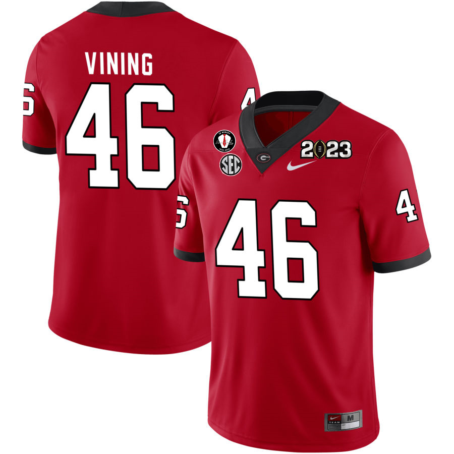 Georgia Bulldogs Men's George Vining #46 Red 2022-23 CTP National Championship Stitched College UGA Football Jersey 23OD018PS